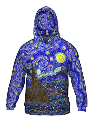 Yizzam- Vincent Van Gogh - The Starry Night -Allover Print - Mens Hoodie -Large