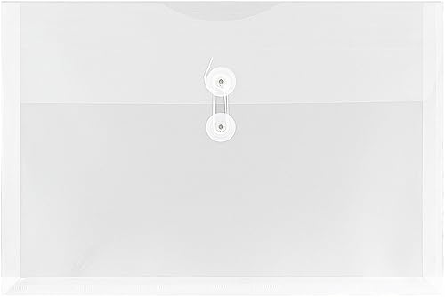 Vista 233 de Sobres de plástico con botón y cuerda, Variados Paquete de 6 colores surtidos