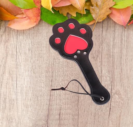 Sex Paddle with Couples Spanking Paddle for SM Games Adult Paddle Flogger for Sex PU Leather Sex Whip Adult BDSM Paddle Sex Toys: Heart Shaped Cat's Paw