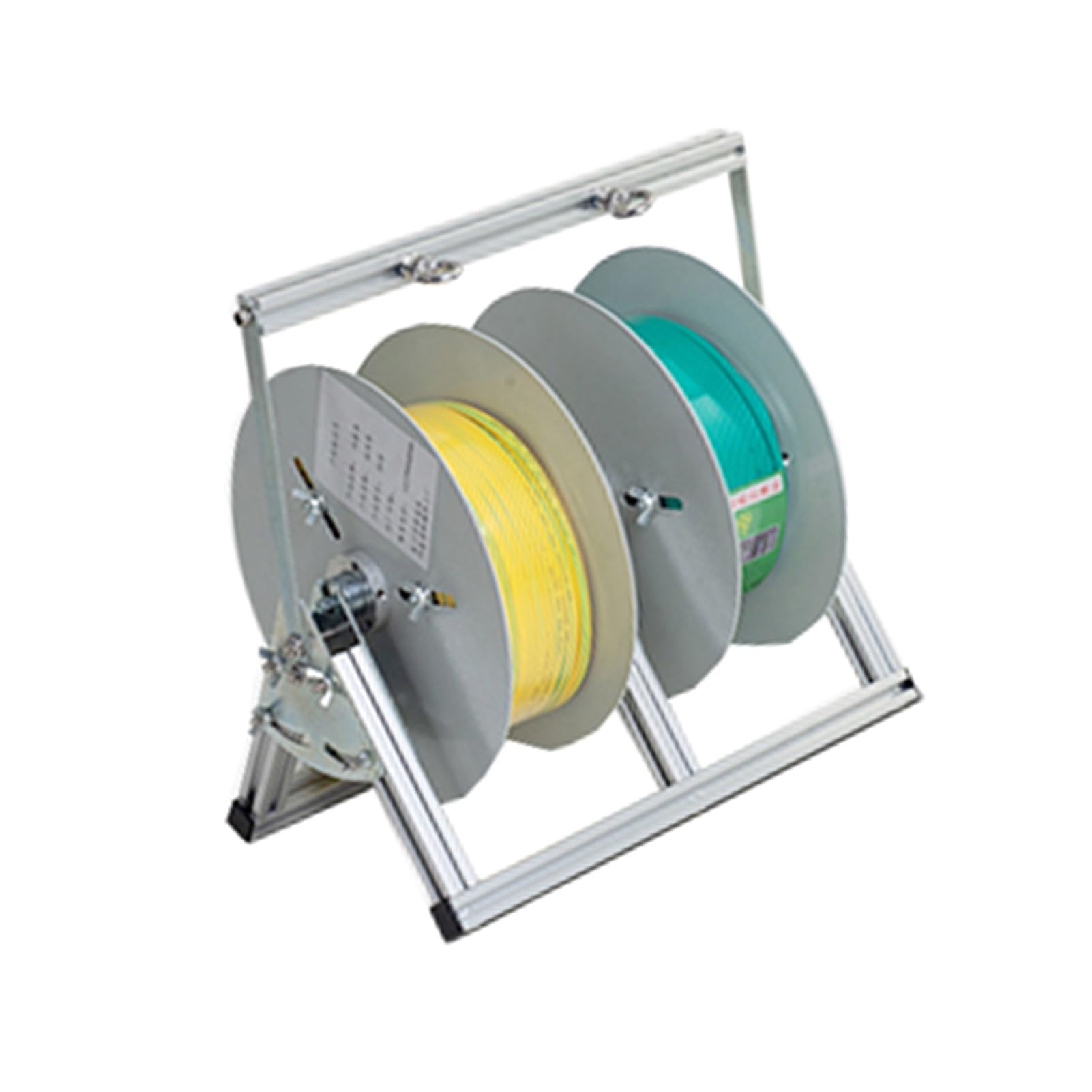 Rack per bobine di filo, dispenser per cavi BRibbon, organizer con 1/2/3 aste, telaio in lega di alluminio per industria elettrica, filo a 2 aste