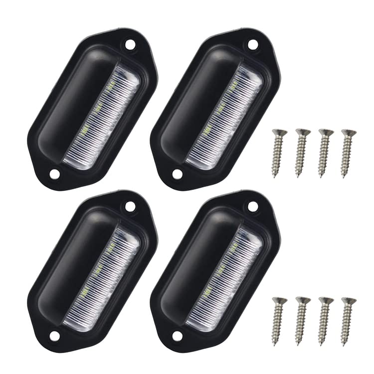 Waterproof LED License Tag Light,12V-24V DC License Plate Light,Convenience Courtesy Door Step Lights Under Hood Lights,License Plate Lamp Taillight (4PCS)