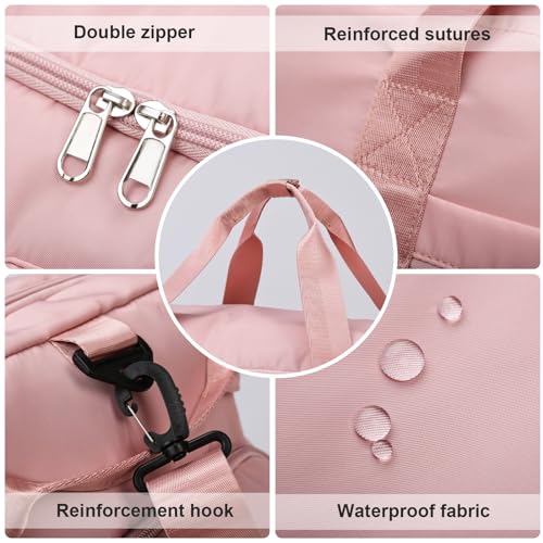 Suweir Sporttasche Damen Herren 42L Reisetasche mit Schuhfach Nassfach Wasserdicht Trainingstasche Travel Duffle Bag mit Rucksack Weekender Schwimmtasche Fitnesstasche für Reisen, Fitness, Sport