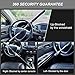 Steering Wheel Lock, Vehicle Anti-Theft Lock, Car Steering Wheel Lock with Escape Hammer and 3 Keys, Retractable Steering Lock, Universal Anti Theft Car Device for Car Truck Trailer SUV Van