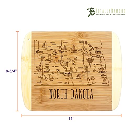 Image of Totally Bamboo A Slice of Life North Dakota Engraved Map Cutting Board