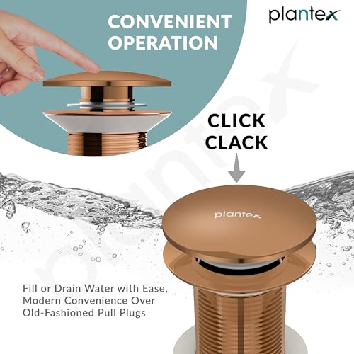 Image of Plantex Waste Coupling for Wash Basin /3 inch Solid Brass Coupling /Full Thread Waste Coupling (PVD Rose Gold -Pack of 1)
