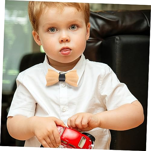 FRCOLOR Men's Women's Wooden Bow Tie Boys Bow Ties for Years Bowknot Novelty Suit Accessory for Formal Occasions3