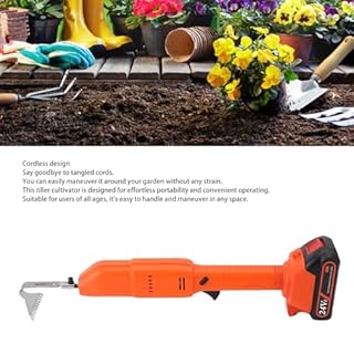 KENANLAN Culture Efficace du Sol, Cultivateur sans Fil, Motoculteur Léger pour Petits Jardins, Parterres Surélevés et Parterres de Fleurs (Prise UE)