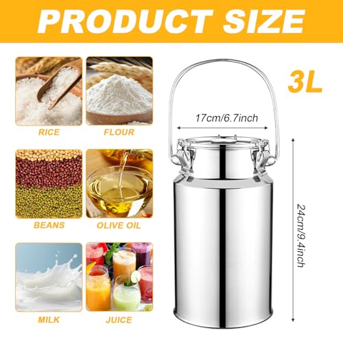Pichet à lait 3L acier inoxydable couvercle clips pot portable - 7