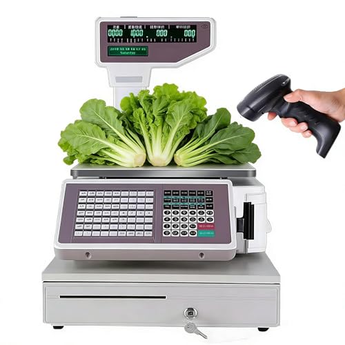 Báscula Comercial 30kg con Impresora y Doble Pantalla LCD miniatura 1