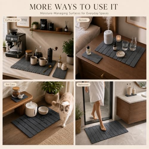 MOONEDGE Large Stone Dish Drying Mat for Kitchen Counter, 24x16in - image 8