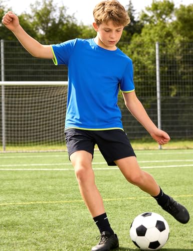 Image of Somaibo Boys Athletic Shirts Mesh Kids Short Sleeve T-Shirts Quick Dry Youth Activewear Tops for Teens