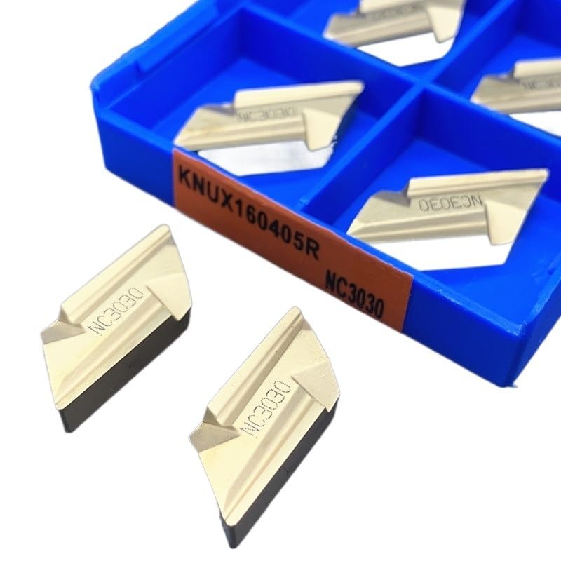 10 unids/caja insertos de carburo KNUX160405R KNUX160405L KNUX/160405L 160405R NC3020 NC3030 herramientas de torno de Metal hoja de procesamiento de acero (Size : KNUX160405R NC3030)