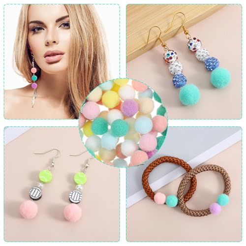 Tyqour 200 Stück Bunte Pompons zum Basteln Pastell 15mm Pompoms Bommeln zum Basteln,Filzkugeln Klein Mini Pompons Bunt Pom Poms für Weihnachten Ostern Kinder DIY Kreativen Handwerk Dekorationen