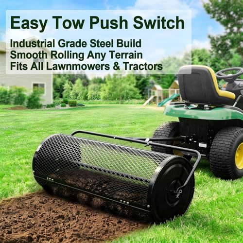 Image of TEMFAR Compost Spreader 36 Inch Push /Tow Peat Moss Spreader