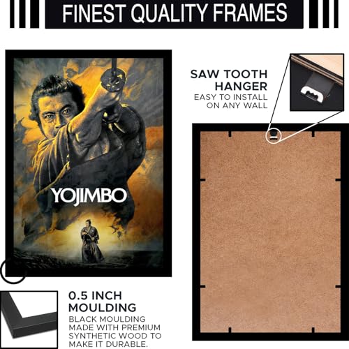 Image of BLINKART Yojimbo (1961) Movie Poster Frame 12x18 Inch | Premium 300 GSM Paper Wall Print | Vintage Film Artwork for Home, Bedroom, Living Room, Office | Framed Photo Decor