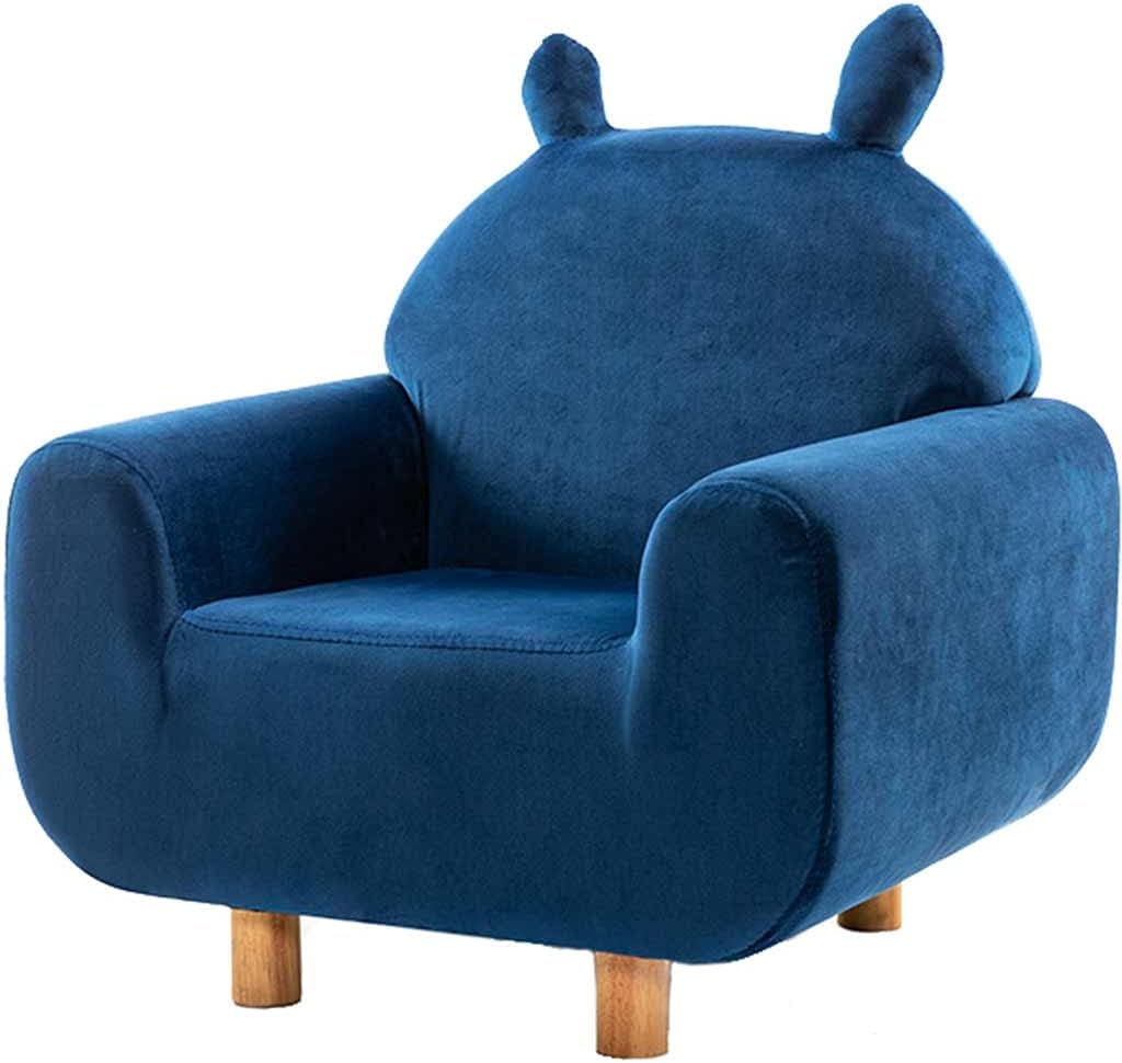 Couch Cute Cartoon Rabbit Shaped Armchair for Bedroom Nursery School Reading Corner Learning and Entertainment Sofa Chairs Easy Installation (Color : Pink Size : 675200cm) (Dark Blue 67 * 54 * 62 cm)