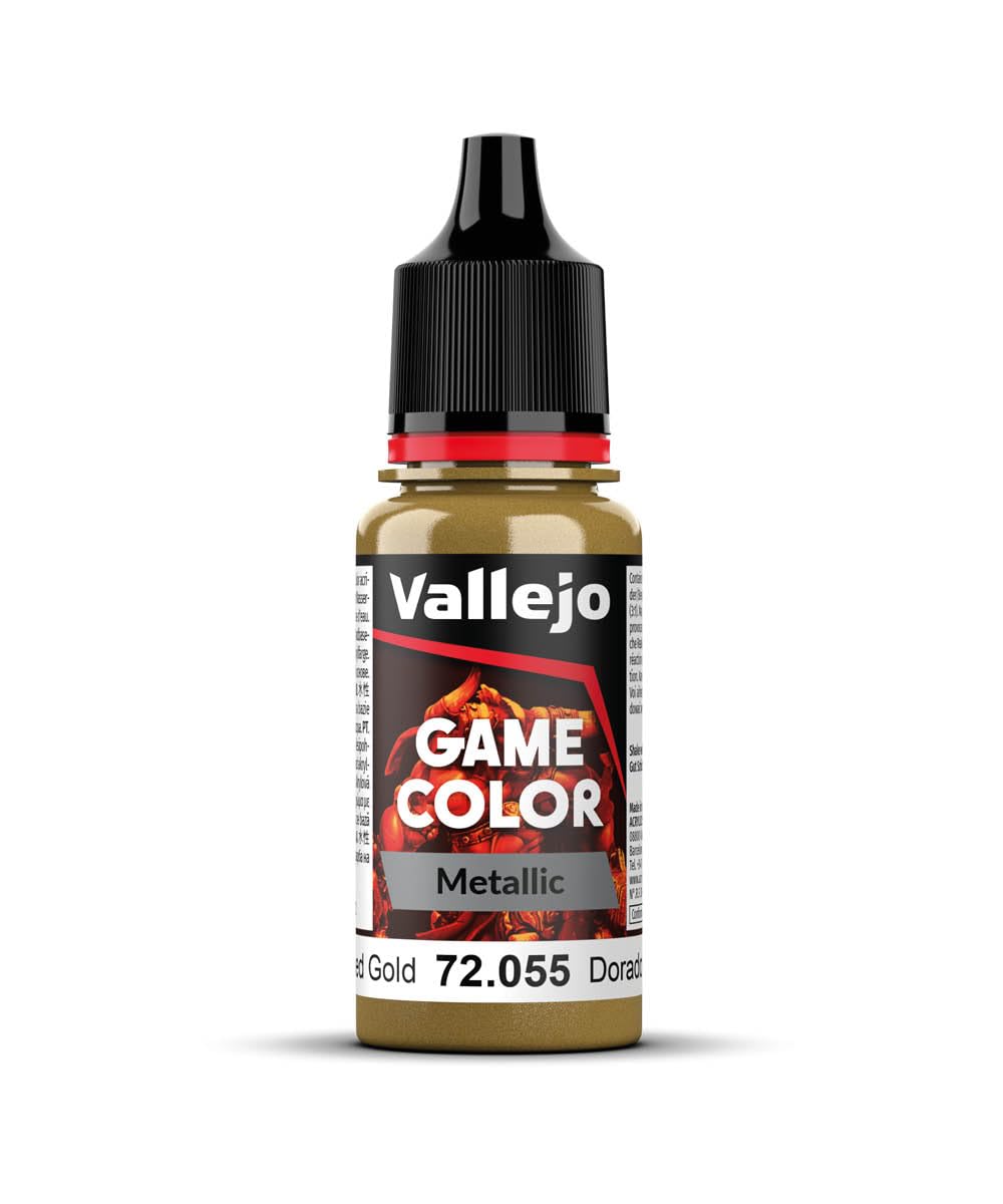 Vallejo Game Colour Polished Gold Acrylic Paint 18ml Dropper Bottle 72055