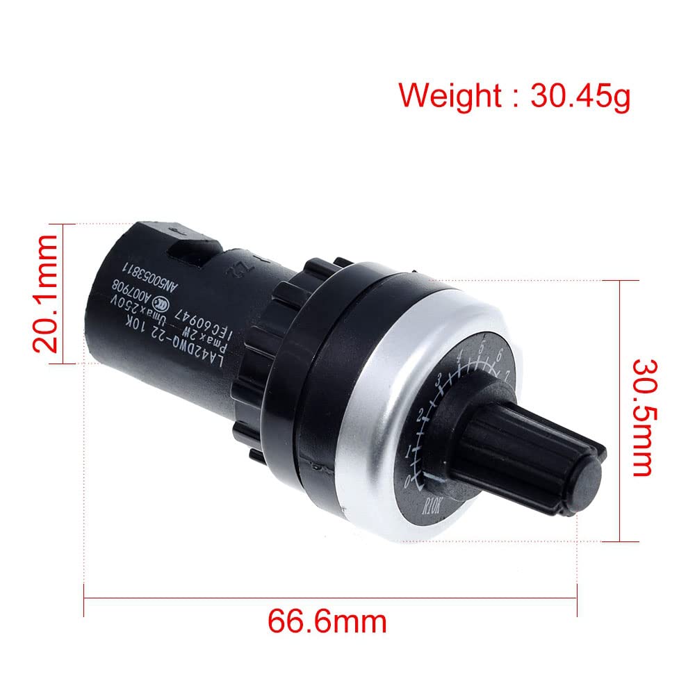 LA42DWQ-22 22mm Diameter Pots Rotary Potentiometer Converter Governor Inverter Resistance Switch,100K Ohm