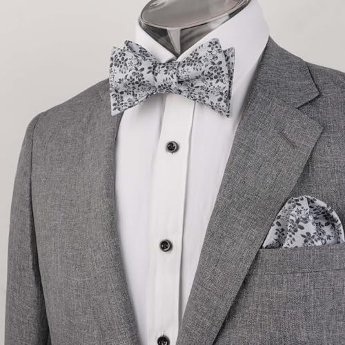 Image of Alizeal Mens 2pcs Floral Pattern Bow Tie Set