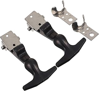OSALADI 2pcs Rubber Buckle Car Wheel Lock Latches T- Handle Hasp with Bracket Hasp for Tool Box T-Handle Draw Latches Tool Box Catch Seal Hood Buckle Zipper Black Stainless Steel, Rubber