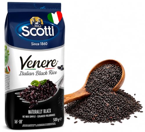 Riso Scotti - Black Grain Rice, Venere, Whole Grain Rice, 1.1 lbs (500 g)