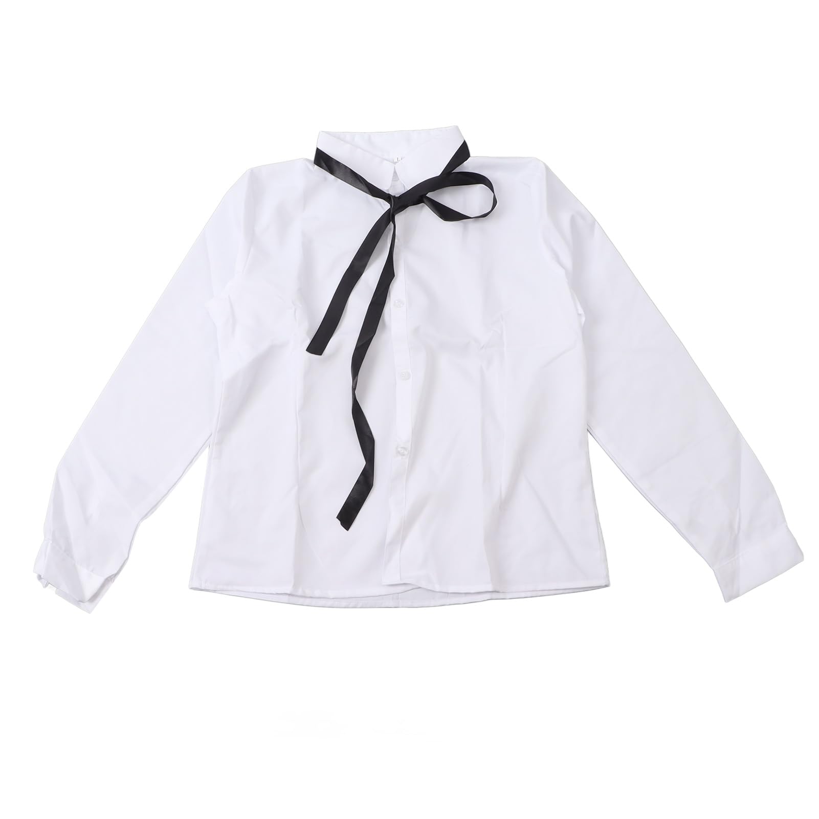 BROLEO Camisa Blanca de Uniforme Escolar, Camisa Blanca de Uniforme Escolar de Moda Simple para Niñas con Botones para Actividades