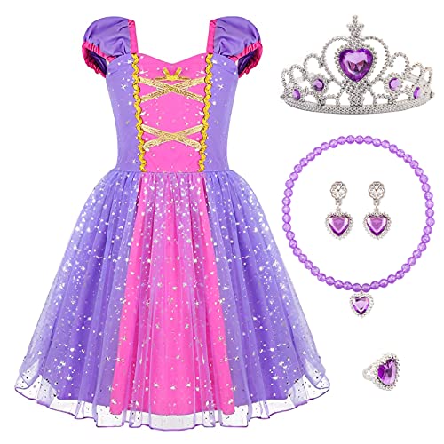 Kitimi Rapunzel Kostüm Kinder Prinzessin Kleid Mädchen mit...