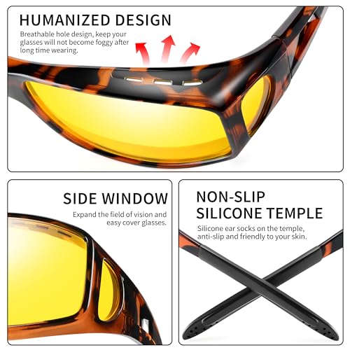 Image of Polarized Sunglasses Fit Over Glasses for Men Women