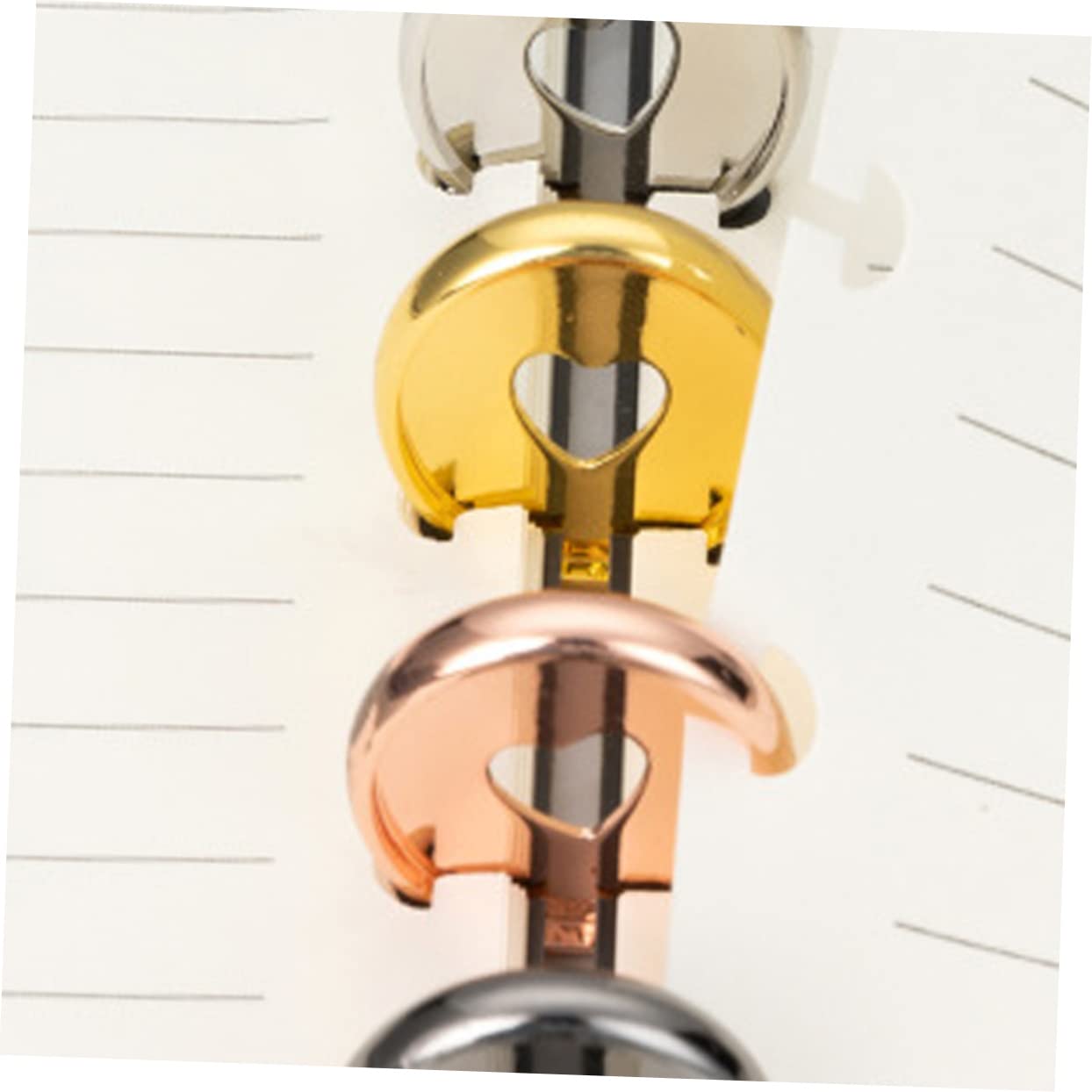 TEHAUX 80stücke Lose Blattbindewerkzeuge Multi-use Bindungsringe Für Notizbücher Und Planer Glänzende Herz-binder-scheiben Gold Und Roségold