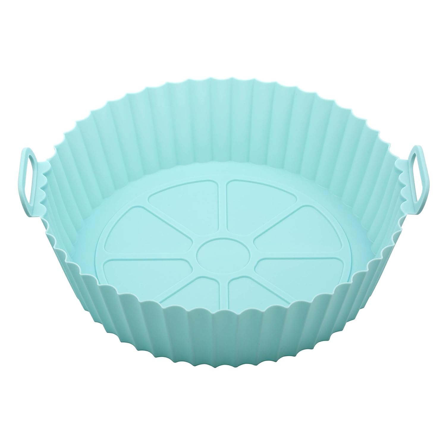 air fryer liners i round silicone basket baking tray i pot with ear handles i nonstick reusable heat resistant i cooking oven insert accessories