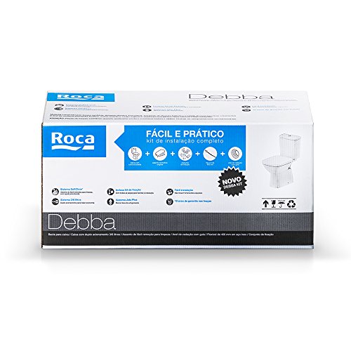 Roca Kit de bacia com caixa acoplada e itens de instalação Debba Classic Branco