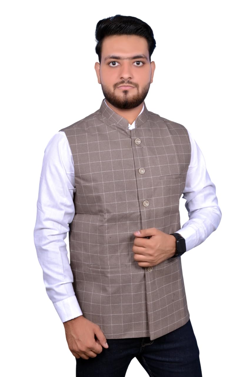 Men's Woolen Regular Fit Sleeveless Nehru Jacket | Waistcoat | Modi Jacket-picture-23