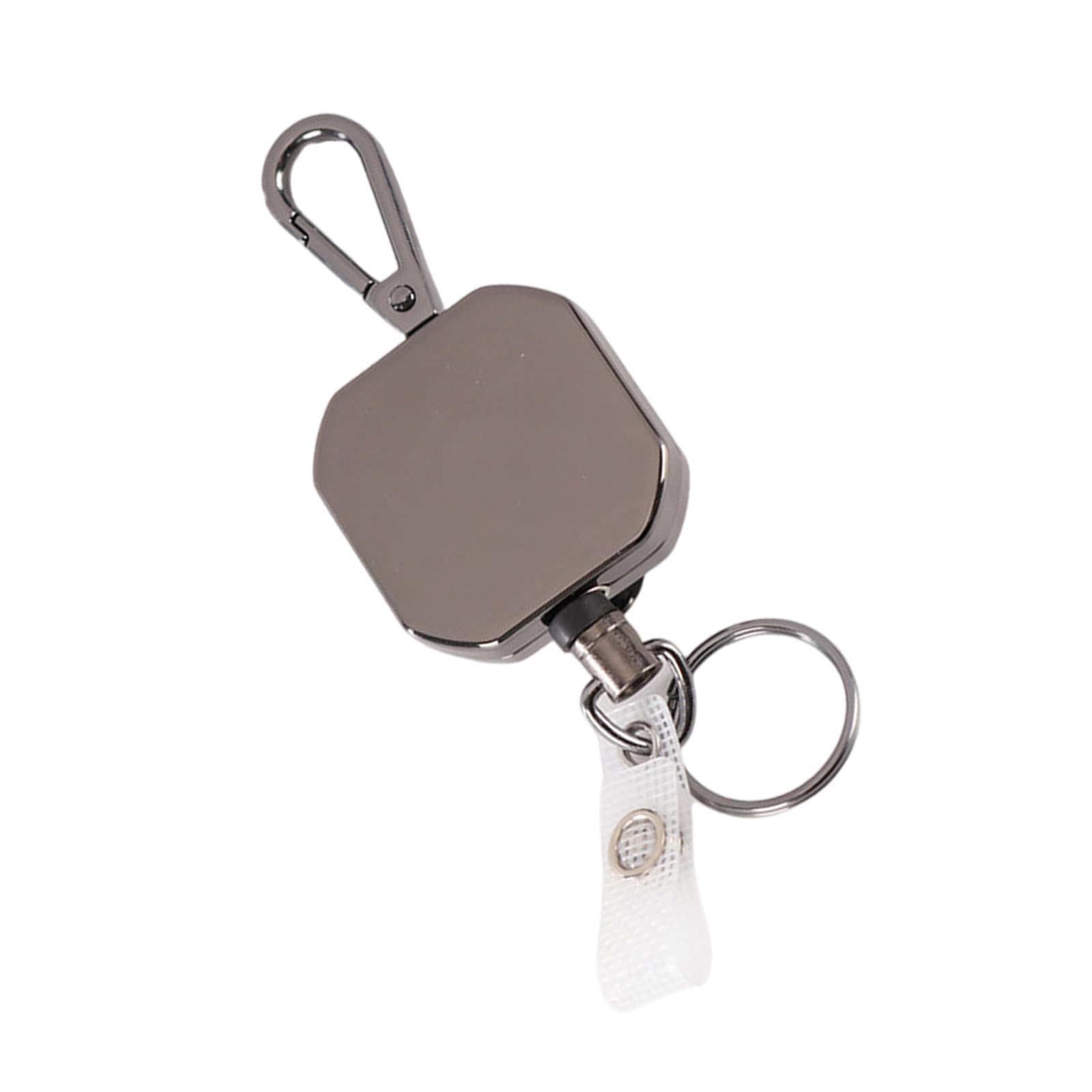 AntiCorrosion Alloy Keychain Retractable Square Hook Carabiner Badges Holder for Easy Item Retrieval in Work Travel Home Square Hook Buckle
