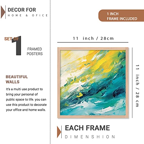 Image of kotart Aesthetic Modern Wall Decor Paintings with Frame for Home Decoration - Painting for Living Room Bedroom - Painting for Wall Decoration (14 x 18 inch) Set of 4 (Classic Wall Painting, 9)