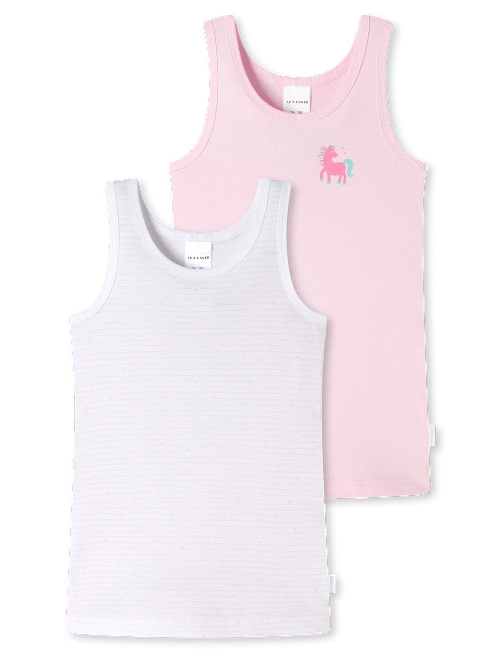 Schiesser Canottiere Intime Bambina 2 Pezzi | Cotone Biologico 95/5 | Confezione Multipla - 3