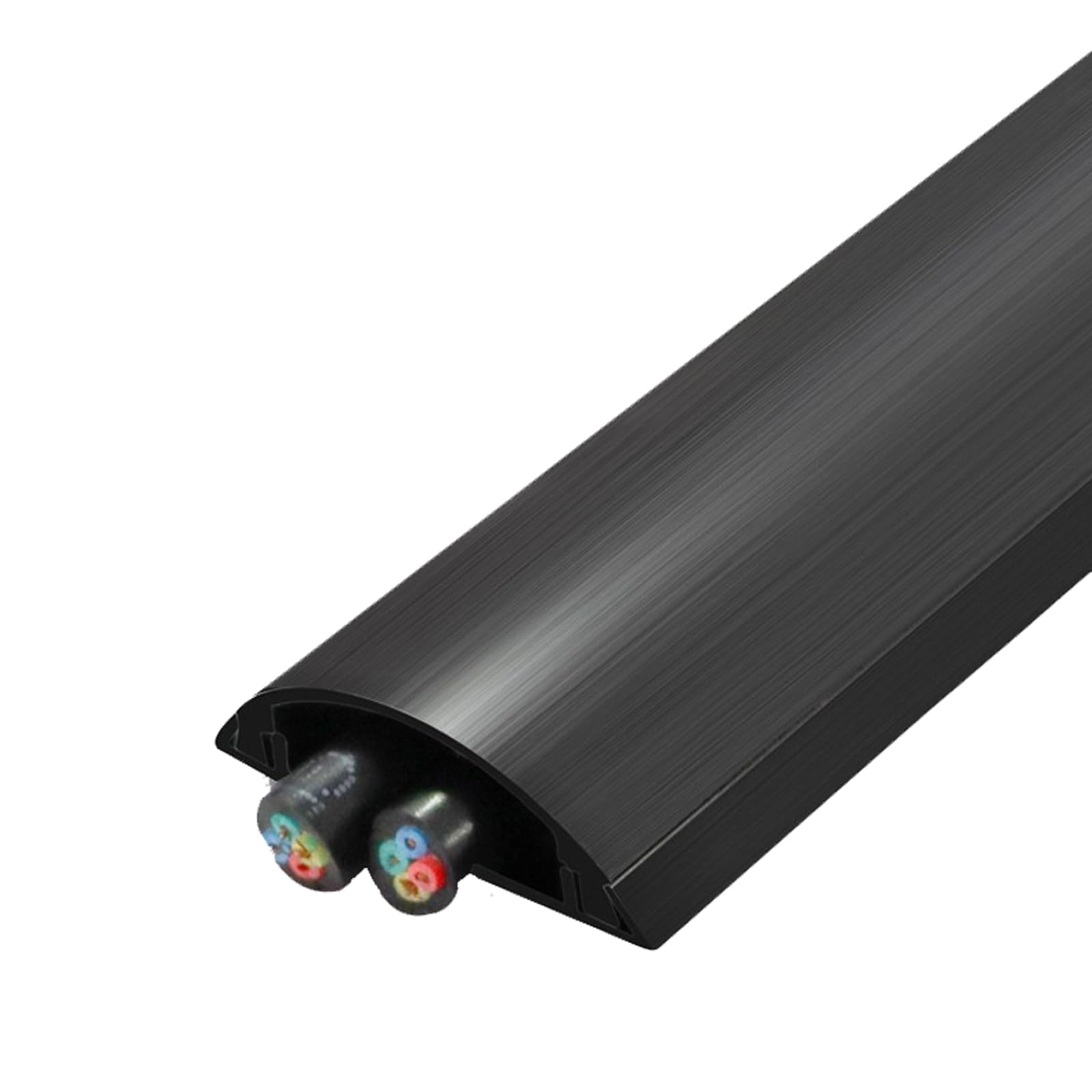 UZAMIRLEX Cable Trunking Self Adhesive, Ground Cable Trough Pack Of 2 1m Multiple Sizes Multicolor(Black,5#)