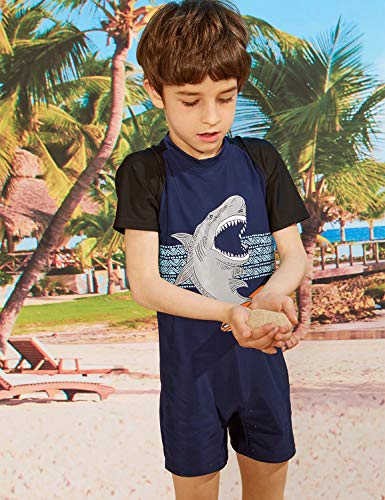 Phibee Boys' One Piece Rash Guard Swimsuit Short Sleeve Upf 50+ Sun Protection Bathing Suits Print 2 #TOP3