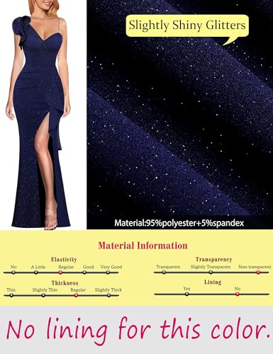 Image of VFSHOW Womens Formal Prom Elegant Ruffle One Shoulder Beaded Strap Ruched Slit Maxi Dress Wedding Evening Long Gown