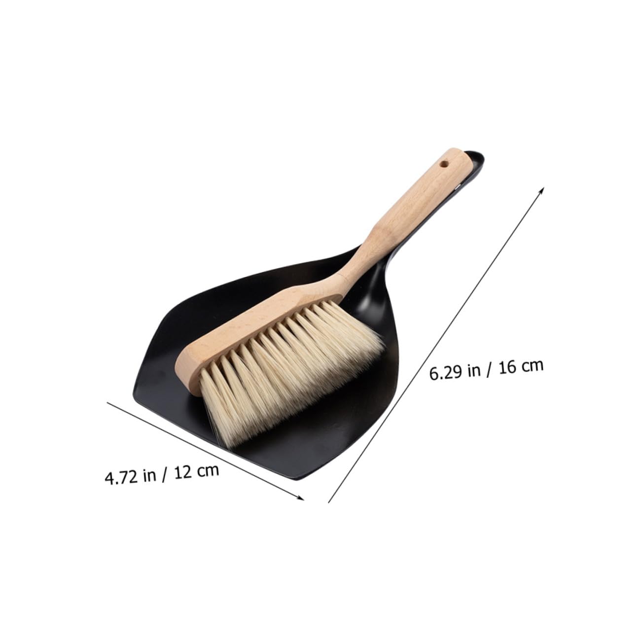 Juego de Recogedor y Cepillo de Mano 1 Set Bambú Hierro Pet