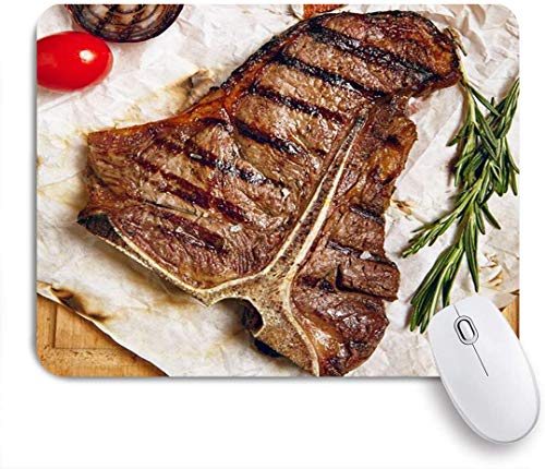 Preisvergleich Produktbild Benutzerdefiniertes Büro Mauspad,Gourmet Grill Restaurant Tenderloin Steak Gekochte Tomaten Menü Knochen Essen Leckeres Gegrilltes Top,Anti-slip Rubber Base Gaming Mouse Pad Mat
