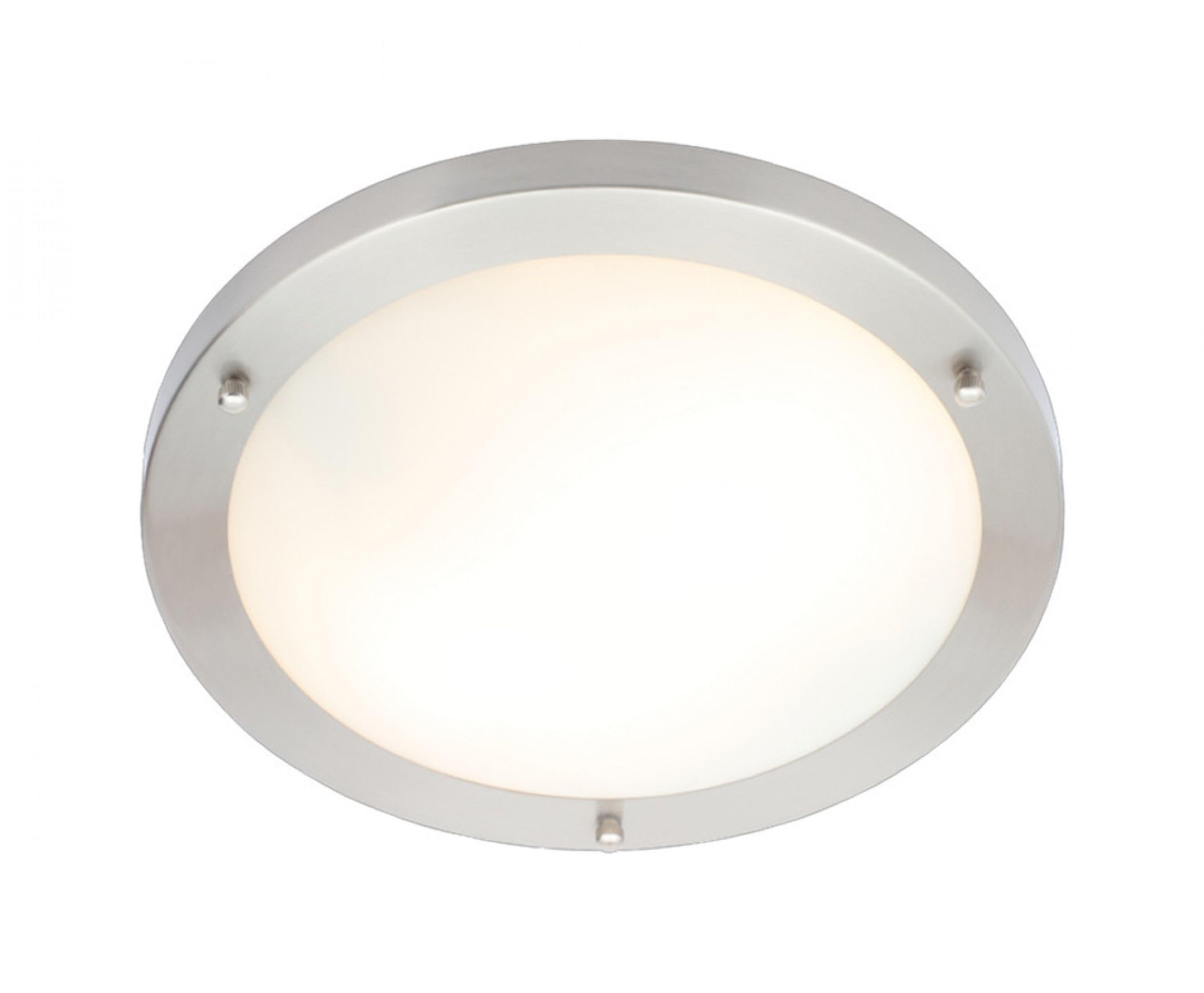 Large Flush Ceiling Light Chrome 2x E27 IP44 Forum Delphi