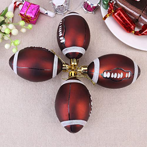 Ochine 6Pcs Christmas Football Xmas Balls Sports Ball Theme Xmas Football Christmas Hanging Decorative Balls Christmas Tree Ornaments for Christmas Decoration Holiday Party Supplies Home Decor - Image 3