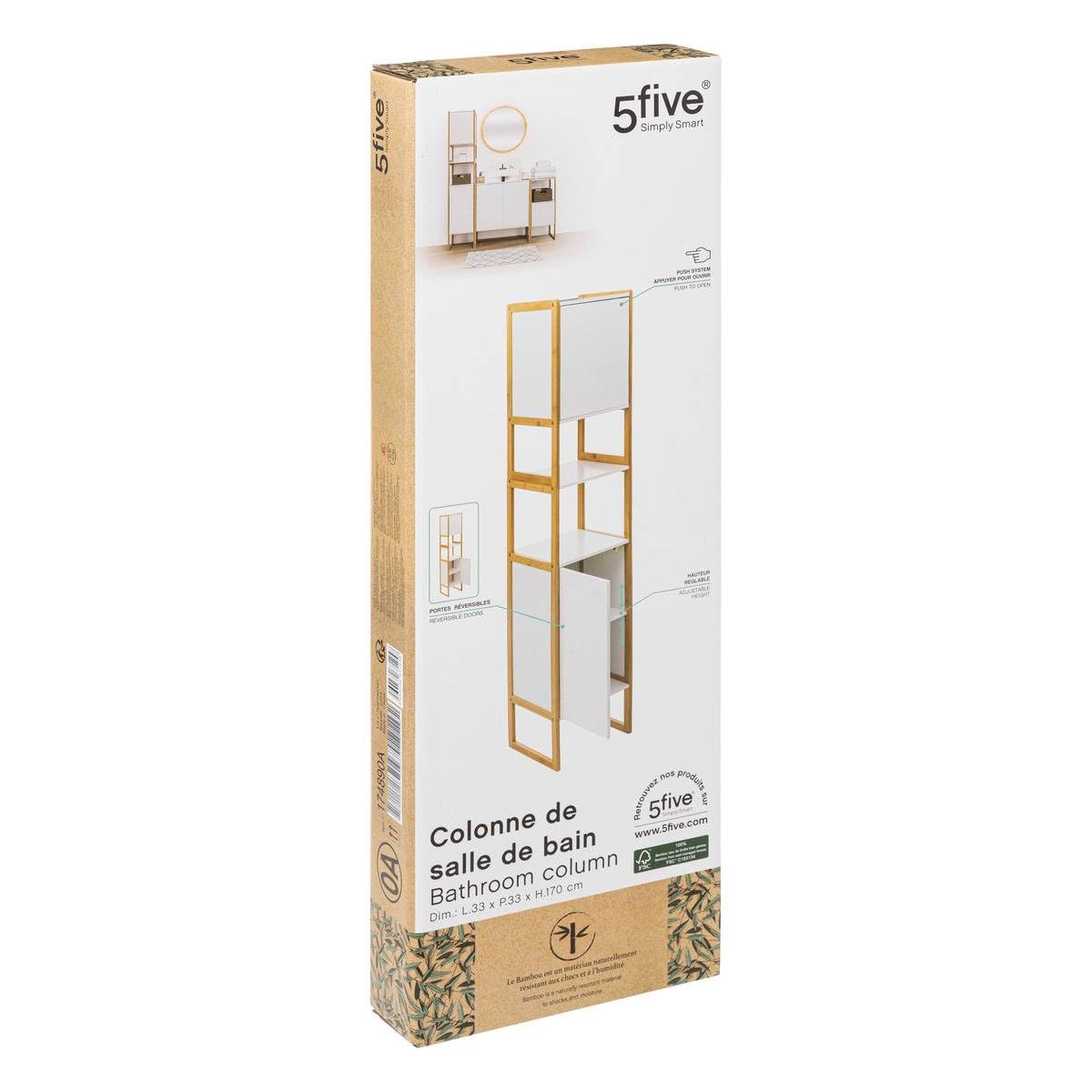 5 five simply smart Colonne 2 Portes naturéo Blanc