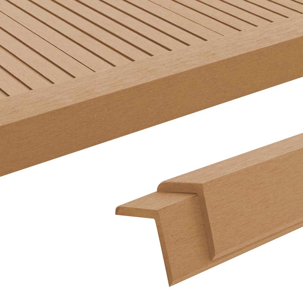 AJJHUUKI Home Items,5 pcs Decking Angle Trims WPC 170 cm Teak Colour,suit furniture