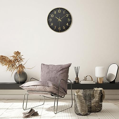 VIVILINEN Wall Clocks for Living Room 30 cm Silent Wall Clocks Non Ticking Kitchen Clock Modern Design 3D Numbers Battery Operated for Office, Bedroom - Cosy Home Interiors VIVILINEN Wall Clocks for Living Room 30 cm Silent Wall Clocks Non Ticking Kitchen Clock Modern Design 3D Numbers Battery Operated for Office, Bedroom - Image 5