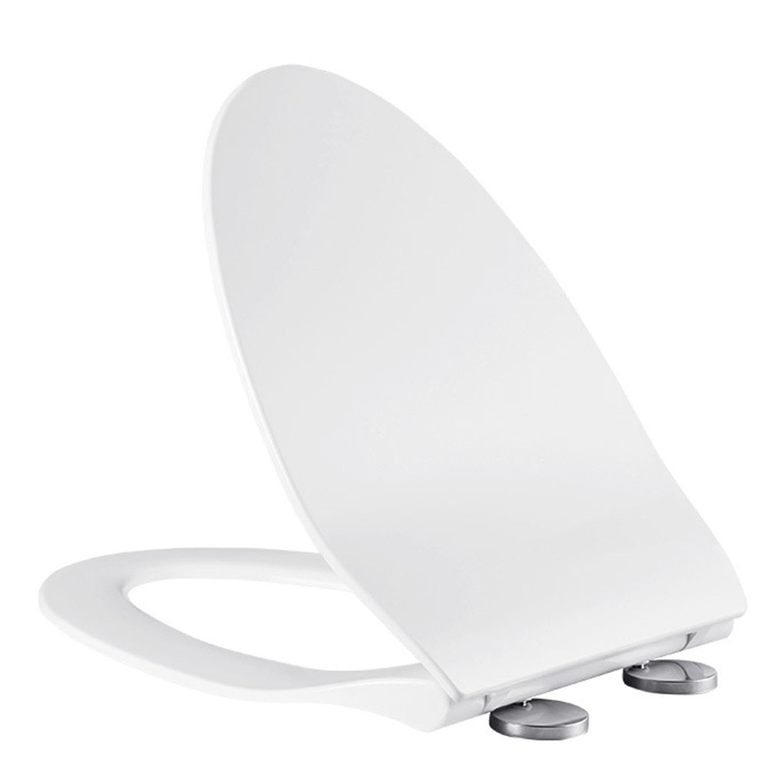 Wttfc White V Shaped Toilet Seat Durable PP Toilet Seat with Slow Close Adjustable Hinge, Quick-Release Toilet Lid, Easy to Install also Easy to Clean, Soft Close Toilet Seat, White,01F