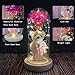 sanvpwsan Christmas Birthday Gifts for Women, Best Friend Galaxy Rose Flower Gifts for Women,Light Up Infinity Rose in Glass Dome Teddy Bear Presents for Mom Teacher,Valentines for Wife Girlfriend