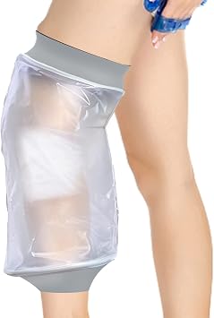 Waterproof Knee Cast Cover for Shower,Watertight Cast Bag Covers- Shower Protector for Knee Replacement Surgery, Wound, Burns Reusable