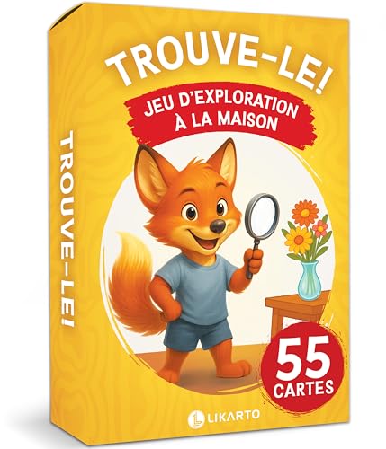 LIKARTO Trouve-Le! – Cartes d’Exploration pour Enfants à la Maison – 55 Cartes pour Jouer & découvrir Son Environnement – Jeux dès 4, 5, 6, 7, 8, 9...