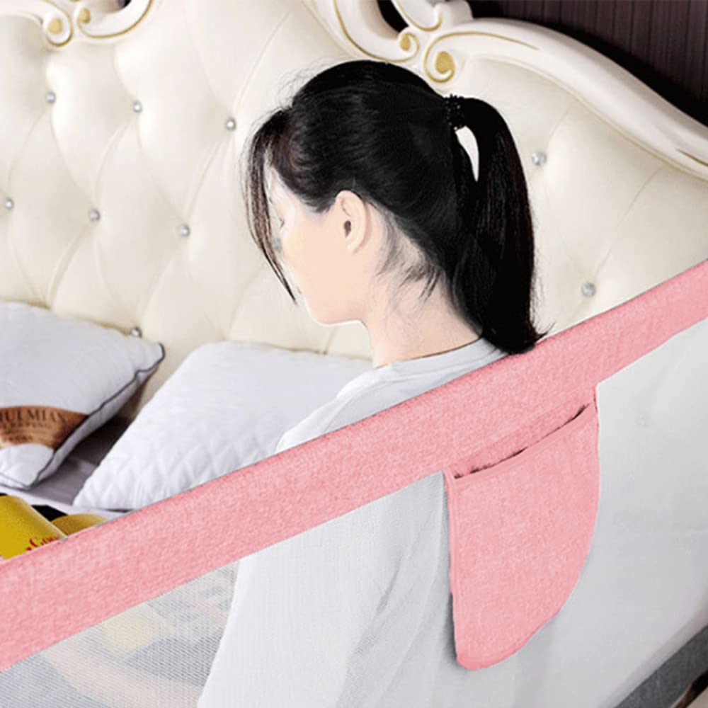 Sponda da Letto 150/180/200 cm (4,9 FT/5,9 FT/6,6 FT), Sponda Letto per Bambini Barriera di Sicurezza Universale Anticaduta con 1 Tasca Barriera Letto da Viaggio (180 cm/5,9 FT, Rosa)